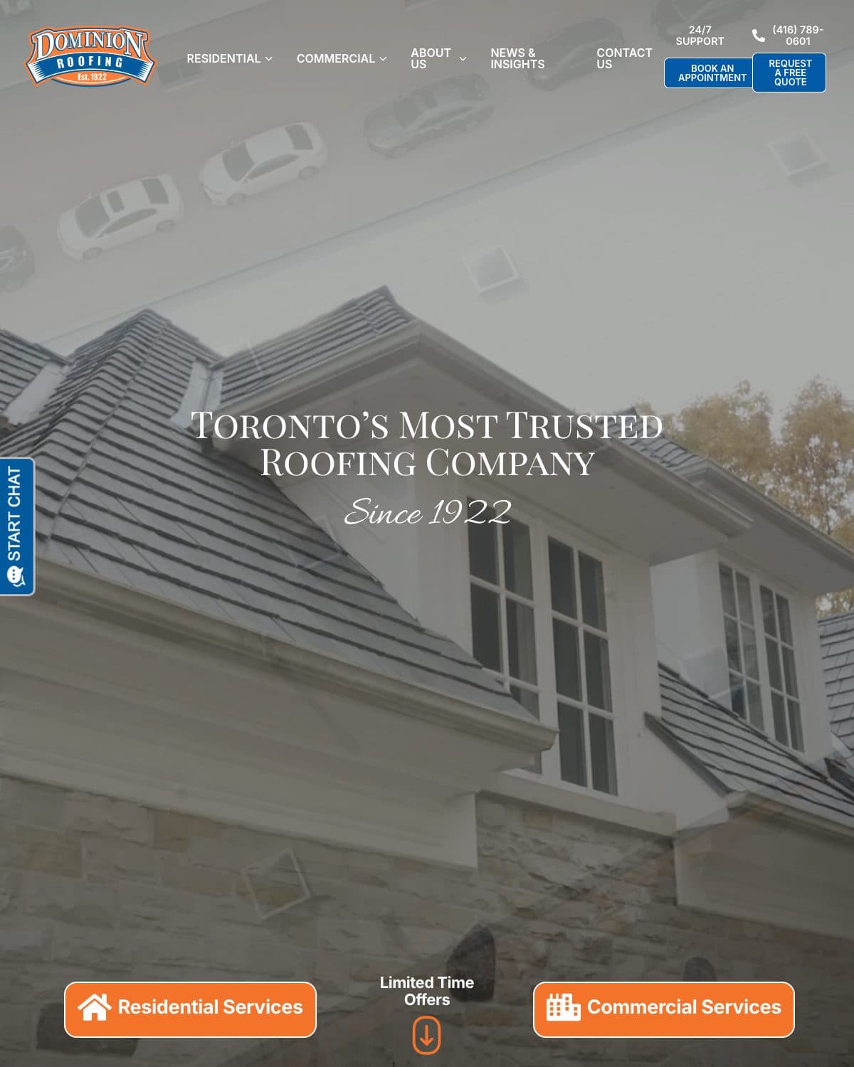 Roofing website design case study by Clarion Works